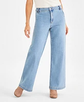 Style & Co Petite High-Rise Wide-Leg Jeans, Created for Macy's