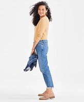 Style & Co Petite Mid-Rise Cuffed Girlfriend Jeans, Exclusively at Macy's