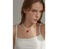 Kokoro Freshwater Pearl Heart Necklace 20" For Women