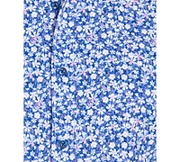 Brooklyn Brigade Men's Non-Iron Performance Stretch Moisture-Wicking Mini-Floral Button-Down Shirt