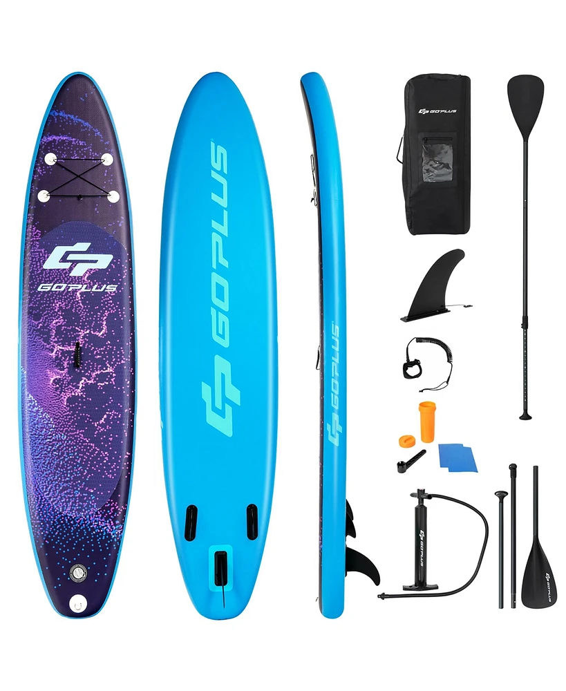 Costway Inflatable Stand Up Paddle Board Surfboard W/Bag Aluminum Paddle