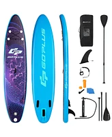 Costway Inflatable Stand Up Paddle Board Surfboard W/Bag Aluminum Paddle