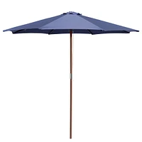 Yescom 9ft Wooden Pole Patio Umbrella 8 Ribs Outdoor Garden Parasol Backyard Sunshade