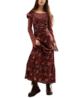 Free People Women's Butterfly Babe Cap-Sleeve Midi Dress