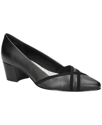 Easy Street Women's Lotus Block Heel Pumps