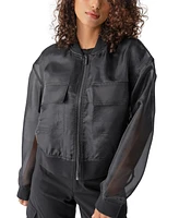 Sanctuary Women's Skyline Organza Faux-Leather Bomber Jacket