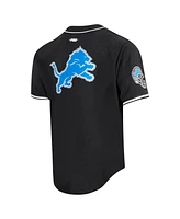 Pro Standard Men's Aidan Hutchinson Black Detroit Lions Baseball Button-Up Shirt