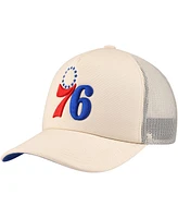 Mitchell & Ness Men's Cream Philadelphia 76ers Trucker Adjustable Hat