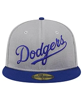 New Era Men's Gray Los Angeles Dodgers Pivot Mesh 59FIFTY Fitted Hat