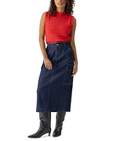 Sanctuary Women's Essential Denim Midi Cargo Skirt