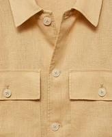 Mango Men's Linen Pockets Detail Overshirt