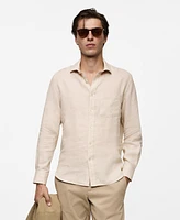 Mango Men's Linen Slim Fit Shirt