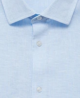 Mango Men's Regular-Fit Striped Cotton-Linen Shirt