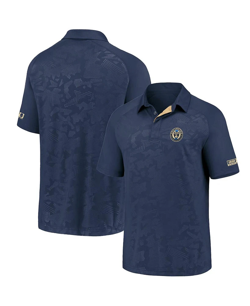 Fanatics Men's Navy Philadelphia Union Iconic Defender Raglan Polo