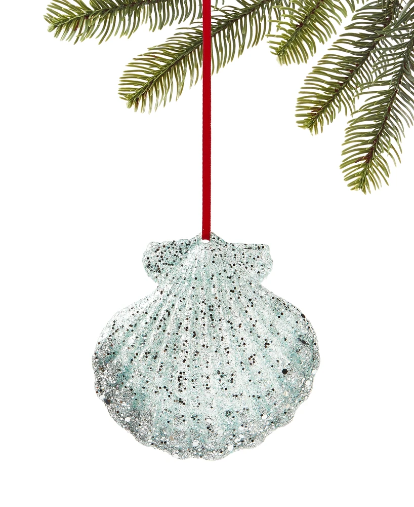 Holiday Lane Seaside Glittered Seashell Ornament, Exclusively at Macy's