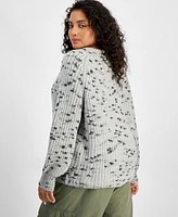 And Now This Trendy Plus Size Flecked-Knit Cardigan, Created for Macy's