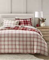 Charter Club Crimson Plaid Flannel Duvet Cover, King, Exclusively at Macy's