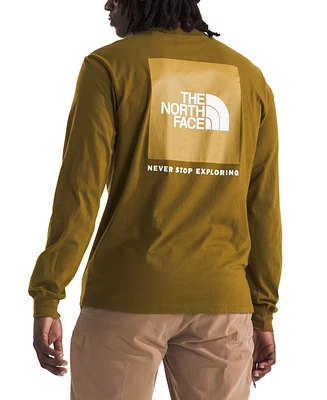 The North Face Men's Box Nse Standard-Fit Logo Graphic Long-Sleeve T-Shirt