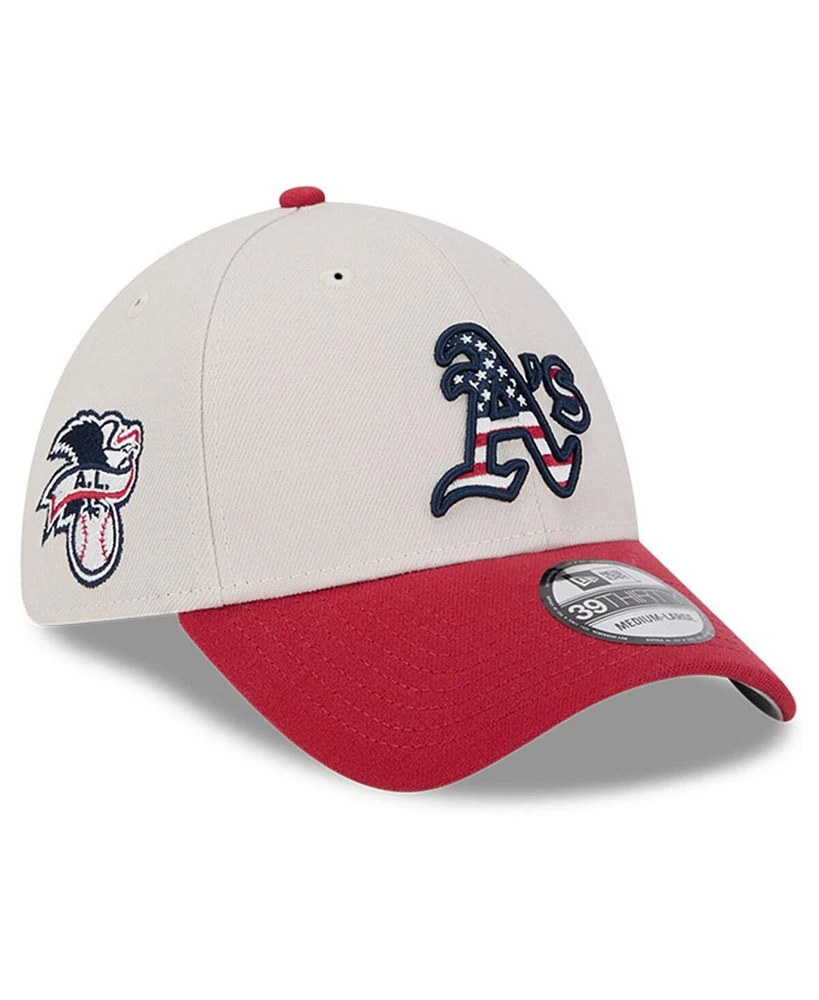 New Era Men's Red Oakland Athletics 2024 Fourth of July 39THIRTY Flex Hat