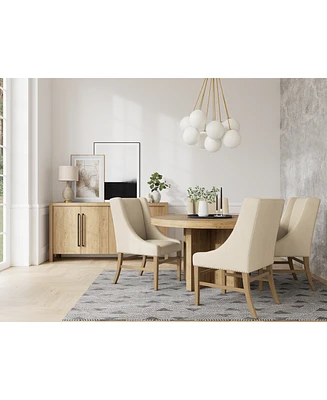 5pc Dining Set (Davie Round Table & 4 Eryk Host Chairs)