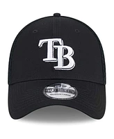 New Era Men's Tampa Bay Rays Evergreen Black White Neo 39THIRTY Flex Hat