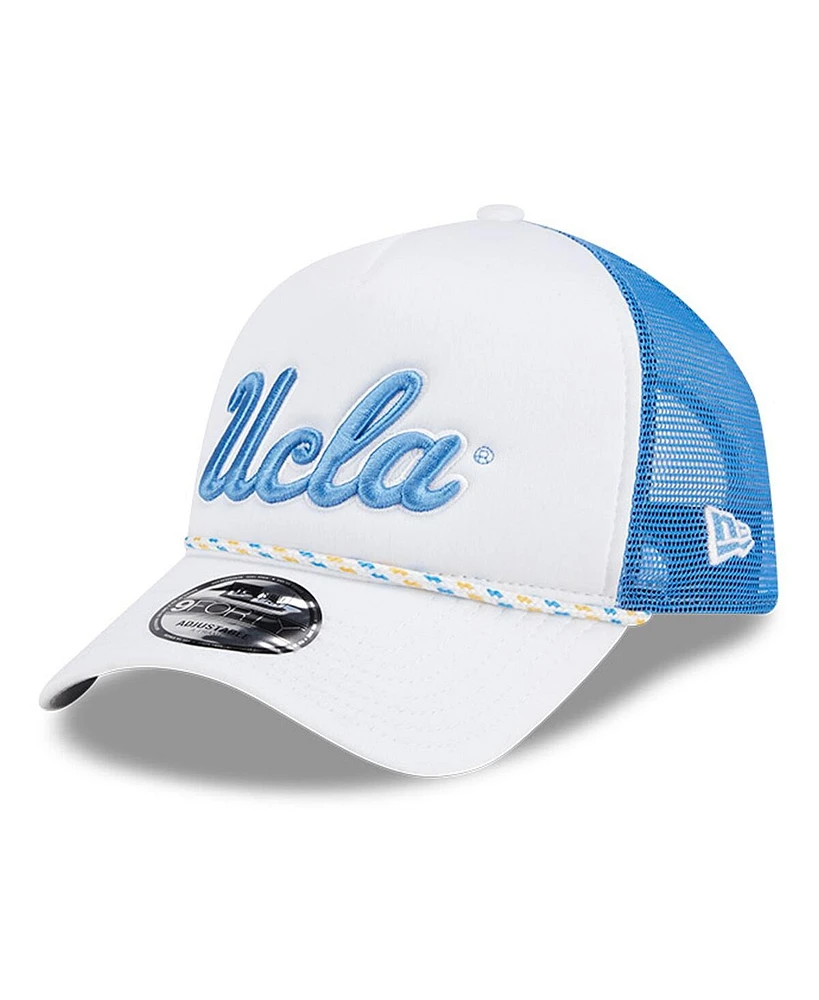 New Era Men's White/Blue Ucla Bruins Court Sport Foam A-Frame 9FORTY Adjustable Trucker Hat