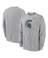 Nike Men's Heather Gray Michigan State Spartans Primetime Evergreen Fleece Pullover Sweatshirt