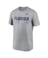 Jordan Men's Heather Gray Florida Gators Primetime Legend Wordmark T-Shirt