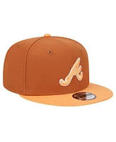 New Era Men's Brown Atlanta Braves Spring Color Two-Tone 9FIFTY Snapback Hat