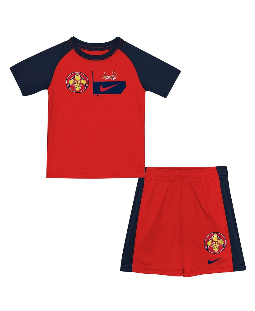 Nike Preschool Red St. Louis Cardinals 2024 City Connect Two-Piece T-Shirt and Short Set