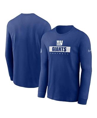 Nike Men's Royal New York Giants Sideline Performance Long Sleeve T-Shirt