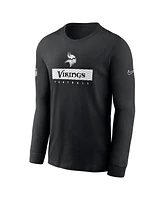 Nike Men's Black Minnesota Vikings Sideline Performance Long Sleeve T-Shirt