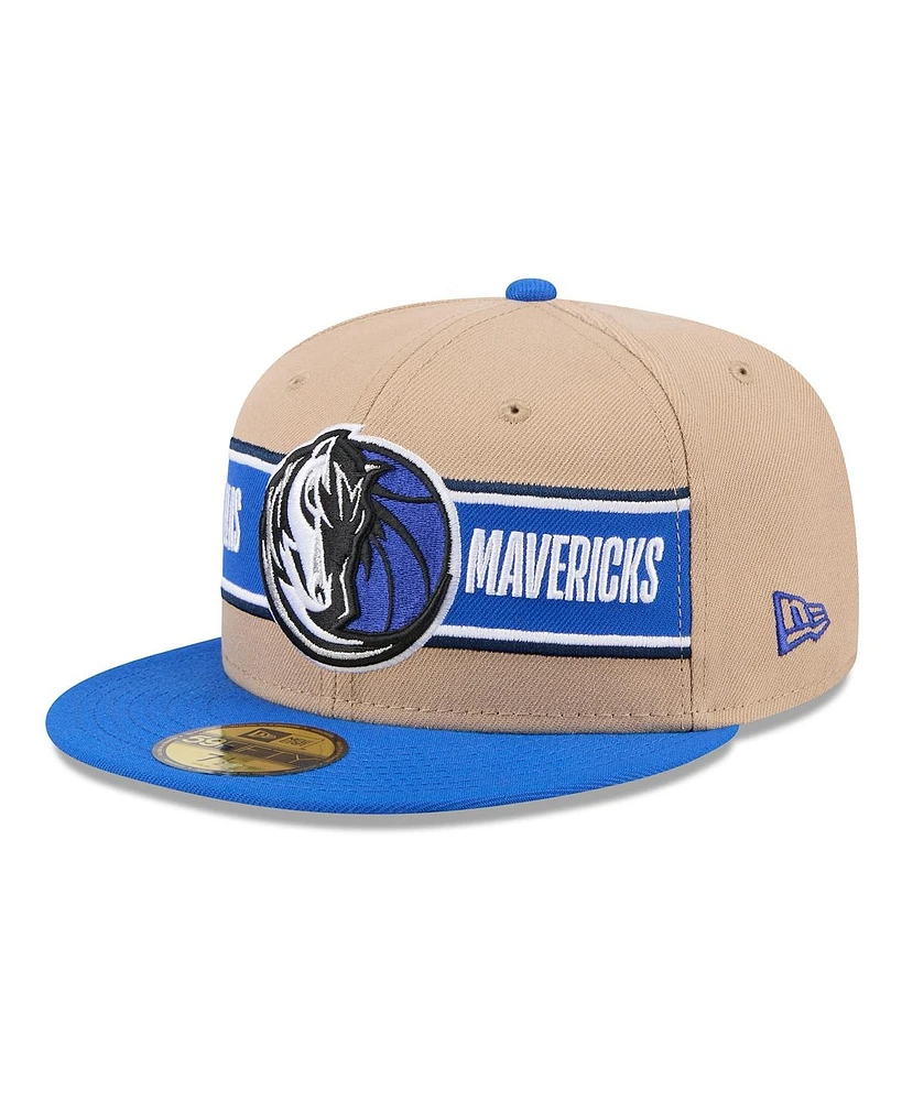 New Era Men's Tan/Blue Dallas Mavericks 2024 Nba Draft 59FIFTY Fitted Hat