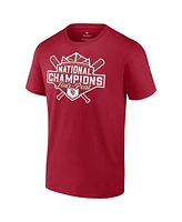 Fanatics Men's and Women's Crimson Oklahoma Sooners Four-Peat Ncaa Softball College World Series Champions Logo T-Shirt