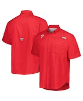 Columbia Men's Red Philadelphia Phillies Tamiami Omni-Shade Button-Down Shirt