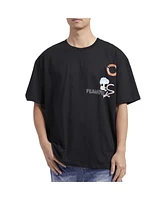 Freeze Max Men's Snoopy Black Peanuts Graffiti on Palm Trees Loose T-Shirt