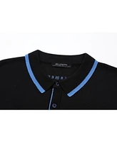 Bellemere New York Big & Tall Bellemere Tencel Polo Shirt with Stripe Detail