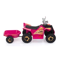 Streamdale Furniture Electric Atv for Kids with Trailer Bluetooth, Music, Power Display