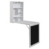 Streamdale Furniture Versatile Foldable Wall-Mounted Desk with Blackboard and Ample Storage