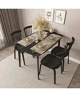 Streamdale Furniture Premium Solid Wood Dining Table & Windsor Chair Set for 6