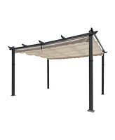 Streamdale Furniture Retractable Canopy Pergola Adjustable Shade for Outdoor Living