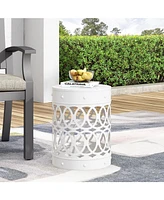 Streamdale Furniture Modern Geometric Iron Cut Side Table Chic, Durable, Assembly-Free