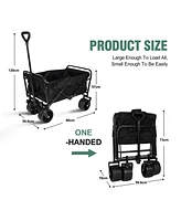 Streamdale Furniture Rugged Folding Wagon Effortless Off-Road Transportation, Heavy-Duty Storage