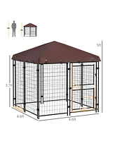 Streamdale Furniture Premium Metal Dog Kennel Spacious, Protective, Outdoor Enclosure