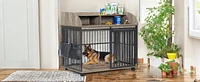 Streamdale Furniture Designer Dog House Stylish Furniture-Style Dog Crate with Sliding Door and Storage