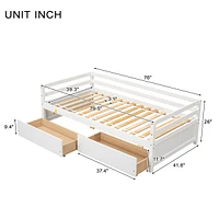 Streamdale Furniture Daybed with two Storage Drawers, White