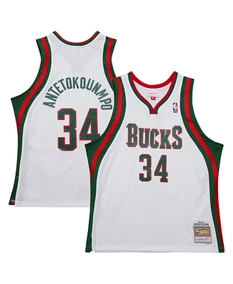 Mitchell & Ness Men's Giannis Antetokounmpo White Milwaukee Bucks 2013/14 Hardwood Classics Swingman Jersey