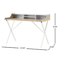 Streamdale Furniture Modern Computer Desk with Storage and Durable Iron Legs