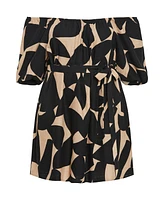 City Chic Women's Uptown Mini Print Dress