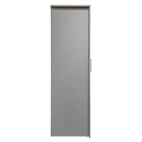 Three Door Storage Wardrobe with Cabinets and Two Hanging Rods, Gray